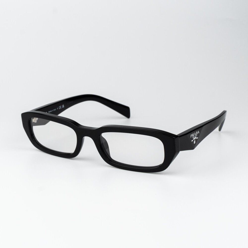 Prada Men Eyeglasses Black Rectangle PRB06S 16K08N NEW AUTHENTIC